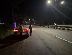 Patroli Terjadwal Polsek Kediri Jaga Kamtibmas di Jalur By-Pass BIL