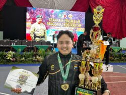 Personel Polres Lamongan, Bripda Sholeh Maulana, Raih Medali Emas di Pencak Silat Pangdivif 2 Cup 2025