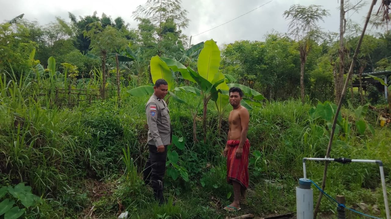 Bhabinkamtibmas Desa Kedaro Dorong Warga Manfaatkan Pekarangan untuk Ketahanan Pangan