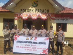 Sambut HUT Bhayangkara Ke-79, Tim Penilai lomba Kebersihan Polres Bima Kunjungi Lima Polsek jajaran