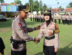 Pimpinan Upacara Pengukuhan Pamapta Polres Bima, Ini Penekanan Kapolres Bima AKBP Eko Sutomo S.I.K.,M.I.K.